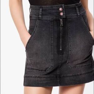 Zadig & Voltaire NWT black denim mini skirt